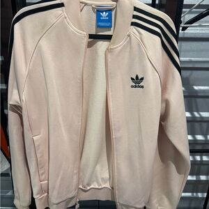 Adidas Beige Track Jacket with Blue Tag